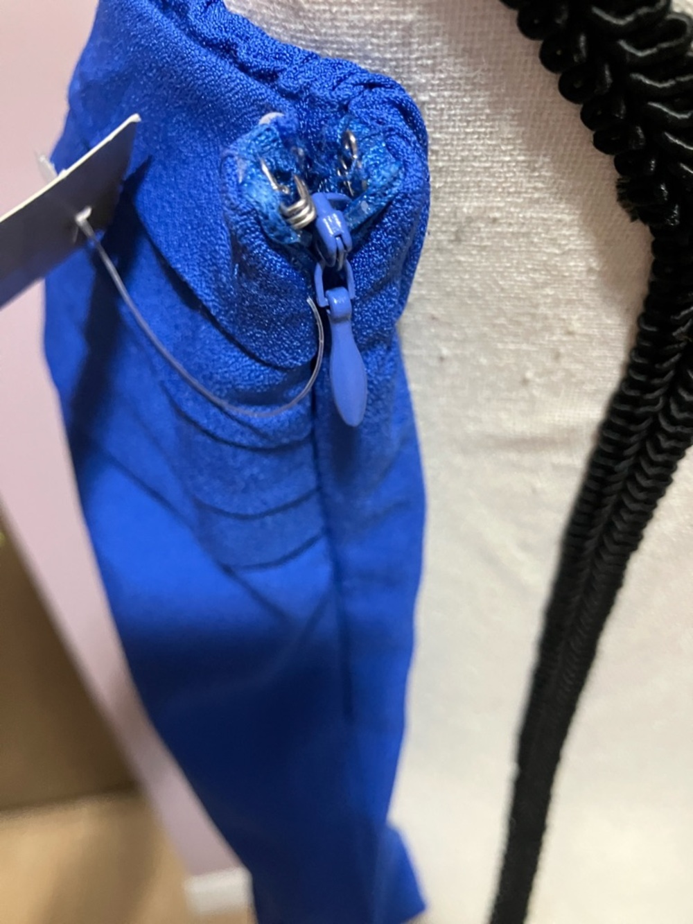Strapless Pleated Bodice Jumpsuit in Cobalt Blue - Picture 3 of 6